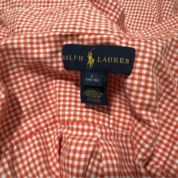 Polo by Ralph Lauren Gingham Button-Down Kids Shirt Size Large 14 / 16 - Picture 9 of 9